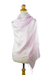 Rayon and silk blend shawl, 'Elegance in Pink' - Pale Pink Floral Jacquard Shawl of a Rayon/Silk Blend (image 2a) thumbail