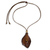 Men's tiger's eye and leather necklace, 'Thai Cowboy' - Men's Leather Wood and Tiger's Eye Pendant Necklace thumbail