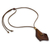 Men's tiger's eye and leather necklace, 'Thai Cowboy' - Men's Leather Wood and Tiger's Eye Pendant Necklace (image 2b) thumbail