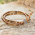 Agate and leather wrap bracelet, 'Hill Tribe Warmth' - Handcrafted Thai Brown Leather Bracelet with Golden Agates (image 2) thumbail