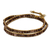 Quartz and leather wrap bracelet, 'Hill Tribe Lands in Brown' - Brown Quartz and Brown Leather Hand Made Wrap Bracelet