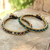 Serpentine and agate bracelets, 'Happy Times' (pair) - Fair Trade Beaded Bracelets with Serpentine and Agate (Pair) (image 2) thumbail
