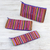 Striped cosmetic bags, 'Purple Lisu' (set of 3) - Purple Striped Makeup Cases from Thailand (Set of 3)