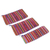 Striped cosmetic bags, 'Purple Lisu' (set of 3) - Purple Striped Makeup Cases from Thailand (Set of 3)