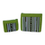 Cotton blend cosmetic bags, 'Exotic Lisu in Lime Green' (pair) - Fair Trade Lime Green Cotton Blend Makeup Bags (pair)