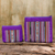 Cotton blend cosmetic bags, 'Exotic Lisu in Purple' (pair) - Purple and Multicolor Cosmetic Travel Bags (pair) (image 2) thumbail