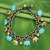 Beaded charm bracelet, 'Elephant World' - Elephant Charm Bracelet with Brass and Blue Calcite Beads thumbail