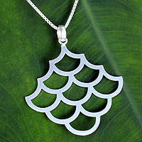 Sterling silver pendant necklace, 'Fish Scales'