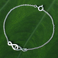 Sterling silver pendant bracelet, 'Into Infinity'