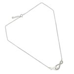 Sterling silver pendant necklace, 'Into Infinity' - Brushed Sterling Silver Necklace with Infinity Symbols