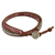 Rhodonite and leather wrap bracelet, 'Star of David' - Leather Wrap Bracelet with Rhodonite and Hill Tribe Silver (image 2a) thumbail