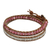Rhodonite and leather wrap bracelet, 'Star of David' - Leather Wrap Bracelet with Rhodonite and Hill Tribe Silver (image 2b) thumbail
