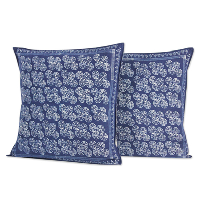 Fair Trade Blue and White Batik Cushion Covers (pair)