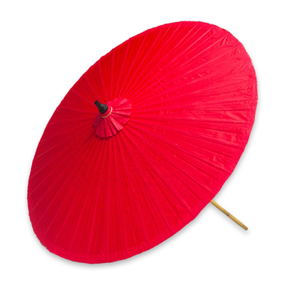 Dekorativer Gartenschirm - Leuchtender roter dekorativer Outdoor-Regenschirm aus Thailand