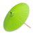 Decorative garden umbrella, 'Happy Garden in Bright Green' - Lime Green Garden Umbrella Crafted of Cotton and Bamboo