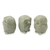 Celadon ceramic statuettes, 'Green Owl Trio' (set of 3) - Fair Trade Green Celadon Ceramic Owl Statuettes (set of 3) (image 2b) thumbail