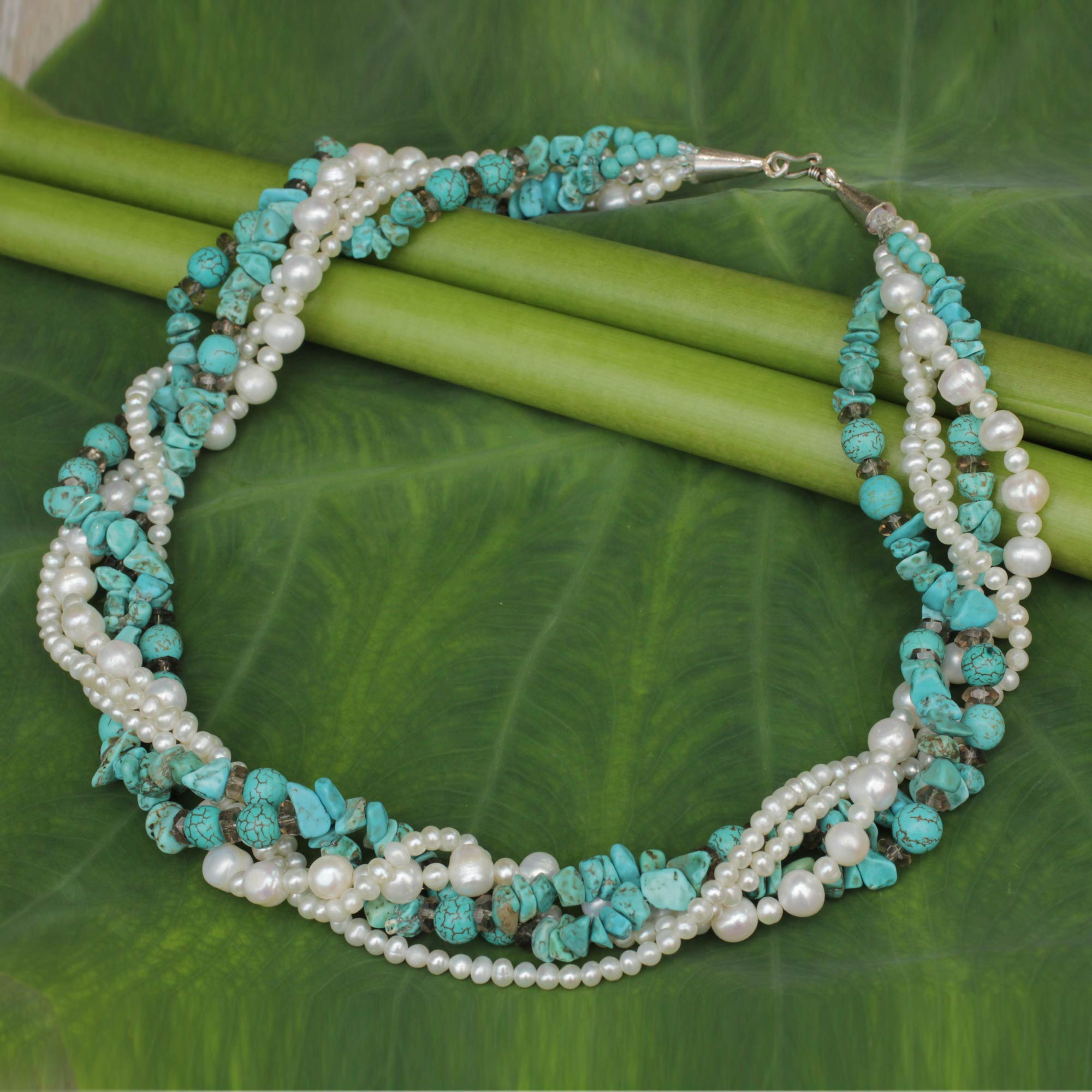 UNICEF Market | Fair Trade Torsade Necklace with Pearls and Calcite ...