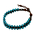 Beaded leather bracelet, 'Peaceful Turquoise' - Artisan Crafted Recon Turquoise and Leather Bracelet thumbail