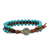 Beaded leather bracelet, 'Peaceful Turquoise' - Artisan Crafted Recon Turquoise and Leather Bracelet (image 2d) thumbail