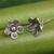 Sterling silver flower earrings, 'Tribal Daisies' - Karen Hill Tribe Jewelry Sterling Silver Button Earrings