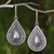 Silver dangle earrings, 'Thai Dew' - Silver 950 Thai Hill Tribe Style Dangle Earrings thumbail
