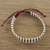 Silver beaded cord bracelet, 'Friendly Red' - Handmade Silver 950 Bead and Red Cord Bracelet thumbail