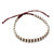 Silver beaded cord bracelet, 'Friendly Red' - Handmade Silver 950 Bead and Red Cord Bracelet