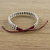 Silver beaded cord bracelet, 'Friendly Red' - Handmade Silver 950 Bead and Red Cord Bracelet (image 2b) thumbail