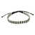 Silver beaded cord bracelet, 'Friendly Brown' - Dark Brown Macrame Bracelet with Silver 950 Beads