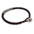 Silver beaded cord bracelet, 'Tribal Flowers in Brown' - Silver 950 and Dark Brown Cord Bracelet from Thailand (image 2b) thumbail