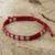 Silver beaded cord bracelet, 'Affinity in Red' - Thai Braided Red Cord Bracelet with 950 Silver Beads thumbail