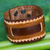 Men's leather wristband bracelet, 'Western Quest' - Hand Tooled Brown Leather Bracelet for Men thumbail