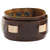 Men's leather wristband bracelet, 'Voyager' - Artisan Crafted Brown Leather Wristband Bracelet for Men