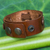 Men's leather wristband bracelet, 'Journey' - Fair Trade Men's Brown Leather and Brass Adjustable Bracelet (image 2c) thumbail