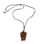 Tiger's eye and leather pendant necklace, 'Amulet' - Handmade Leather Necklace with Tiger's Eye and Wood Beads (image 2a) thumbail