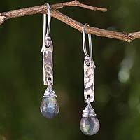 Labradorite dangle earrings, 'Enchanted Spirit'