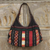 Cotton and leather shoulder bag, 'Naga Chic' - Handmade Thai Naga Tribe Style Shoulder Bag (image 2) thumbail