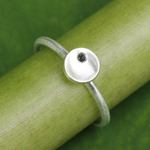 Onyx and sterling silver ring, 'The Circle' - Women's Artisan Crafted Onyx and 925 Silver Ring