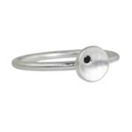 Onyx and sterling silver ring, 'The Circle' - Women's Artisan Crafted Onyx and 925 Silver Ring