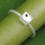 Onyx and sterling silver ring, 'The Square' - Women's Onyx and Brushed Silver Square Ring (image 2) thumbail