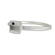 Onyx and sterling silver ring, 'The Square' - Women's Onyx and Brushed Silver Square Ring (image 2b) thumbail