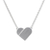 Collar colgante de plata esterlina - Collar con colgante de corazón de plata cepillada contemporánea