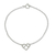 Sterling silver heart pendant bracelet, 'Loving Knot' - Unique Brushed Sterling Silver Heart Pendant Bracelet