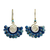 Beaded gold vermeil dangle earrings, 'Seashore Kiss' - Gold Vermeil Dangle Earrings with Blue Agate Beads (image 2a) thumbail
