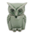 Tarro de cerámica Celadon, 'Happy Green Owl' - Tarro de búho cerámico de celadon verde de comercio justo con tapa