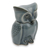 Celadon ceramic jar, 'Happy Blue Owl' - Artisan Crafted Small Blue Ceramic Owl Storage Jar