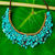 Beaded necklace, 'Pool Party' - Turquoise Colored Calcite and Brass Beaded Necklace thumbail