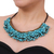 Beaded necklace, 'Pool Party' - Turquoise Colored Calcite and Brass Beaded Necklace (image 2i) thumbail