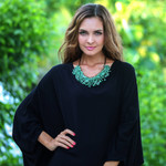 Aventurine beaded necklace, 'Garden Party' - Beaded Cord Necklace with Green Aventurine and Brass