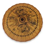 Paper and bamboo parasol, 'Dragons and Phoenixes' - Decorative Thai Parasol Hand Crafted with Paper and Bamboo